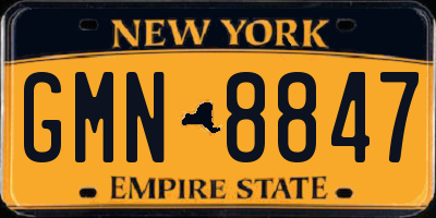 NY license plate GMN8847