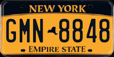 NY license plate GMN8848
