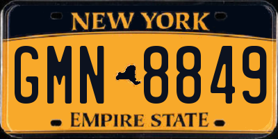 NY license plate GMN8849