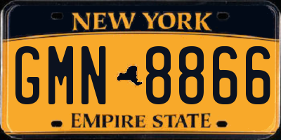 NY license plate GMN8866