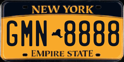 NY license plate GMN8888