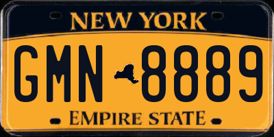 NY license plate GMN8889