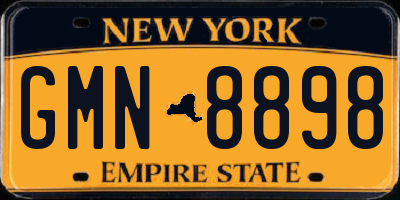 NY license plate GMN8898