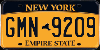 NY license plate GMN9209