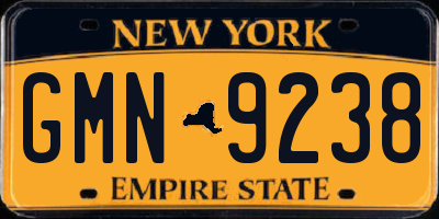 NY license plate GMN9238