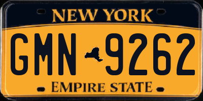 NY license plate GMN9262