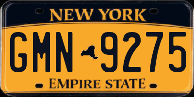 NY license plate GMN9275