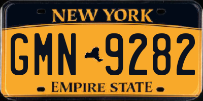 NY license plate GMN9282