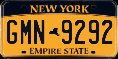 NY license plate GMN9292