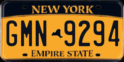 NY license plate GMN9294