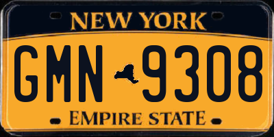 NY license plate GMN9308