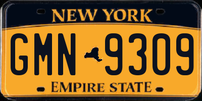 NY license plate GMN9309