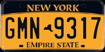 NY license plate GMN9317