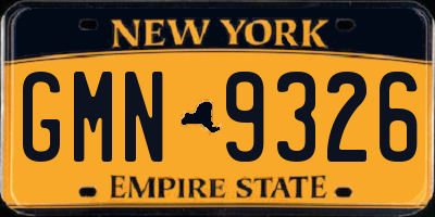 NY license plate GMN9326