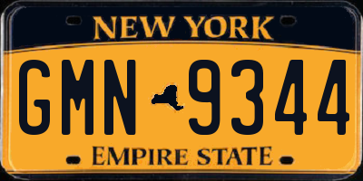 NY license plate GMN9344
