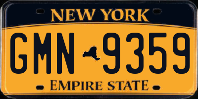 NY license plate GMN9359