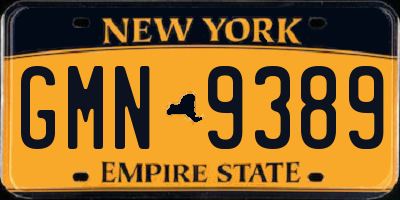 NY license plate GMN9389