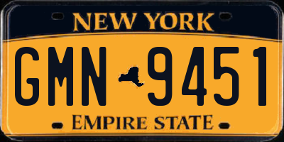 NY license plate GMN9451