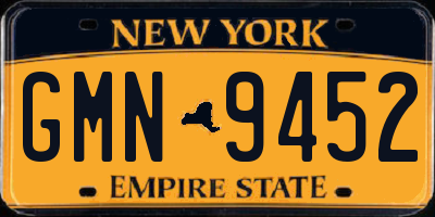 NY license plate GMN9452