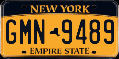 NY license plate GMN9489