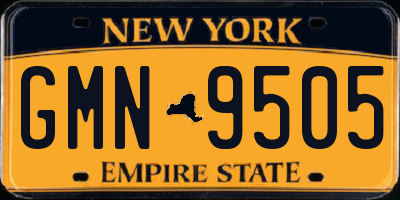 NY license plate GMN9505