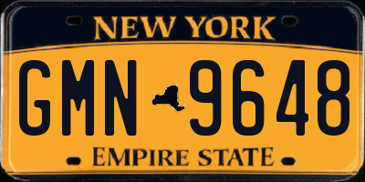 NY license plate GMN9648