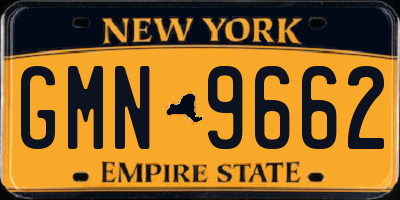 NY license plate GMN9662