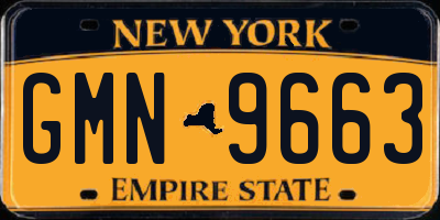 NY license plate GMN9663