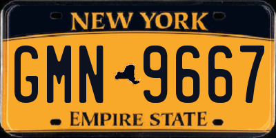 NY license plate GMN9667