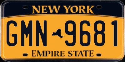 NY license plate GMN9681
