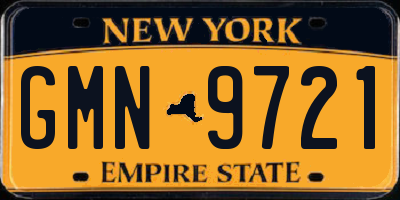 NY license plate GMN9721