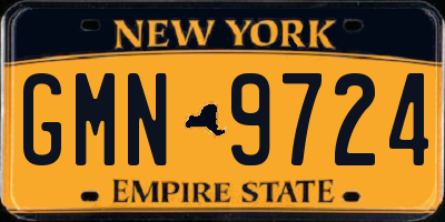 NY license plate GMN9724