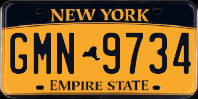 NY license plate GMN9734