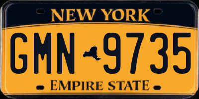 NY license plate GMN9735