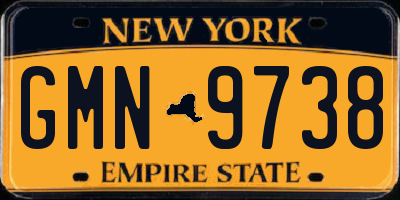 NY license plate GMN9738