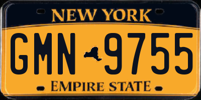 NY license plate GMN9755