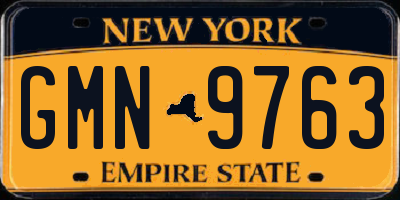 NY license plate GMN9763