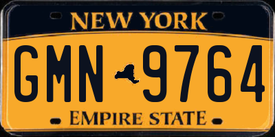 NY license plate GMN9764