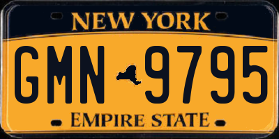 NY license plate GMN9795