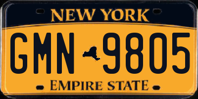 NY license plate GMN9805