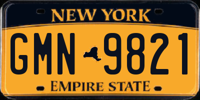 NY license plate GMN9821