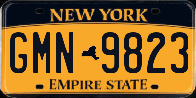 NY license plate GMN9823