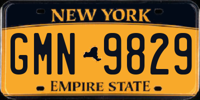 NY license plate GMN9829