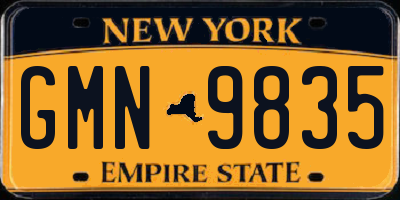 NY license plate GMN9835