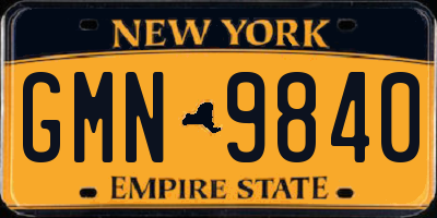 NY license plate GMN9840