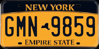NY license plate GMN9859