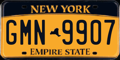 NY license plate GMN9907