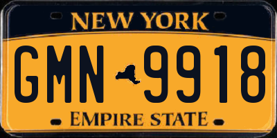 NY license plate GMN9918