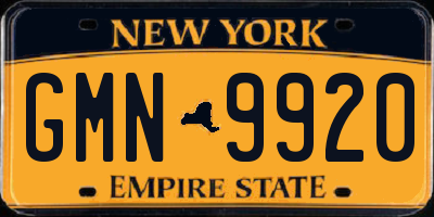 NY license plate GMN9920