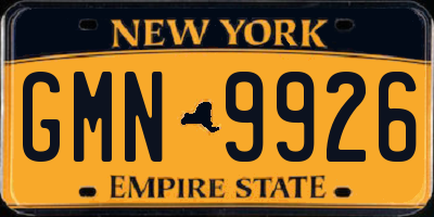 NY license plate GMN9926